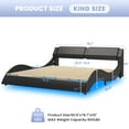 King Size Bed Frame with Headboard,Faux Leather Low Profile Platform