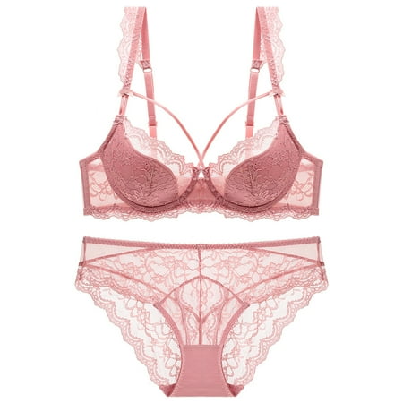 HHH New Sexy Lace Lingerie Women s Thin Cotton Big Chest Small Comfortable and Breathable Push up Large Size Bra Set