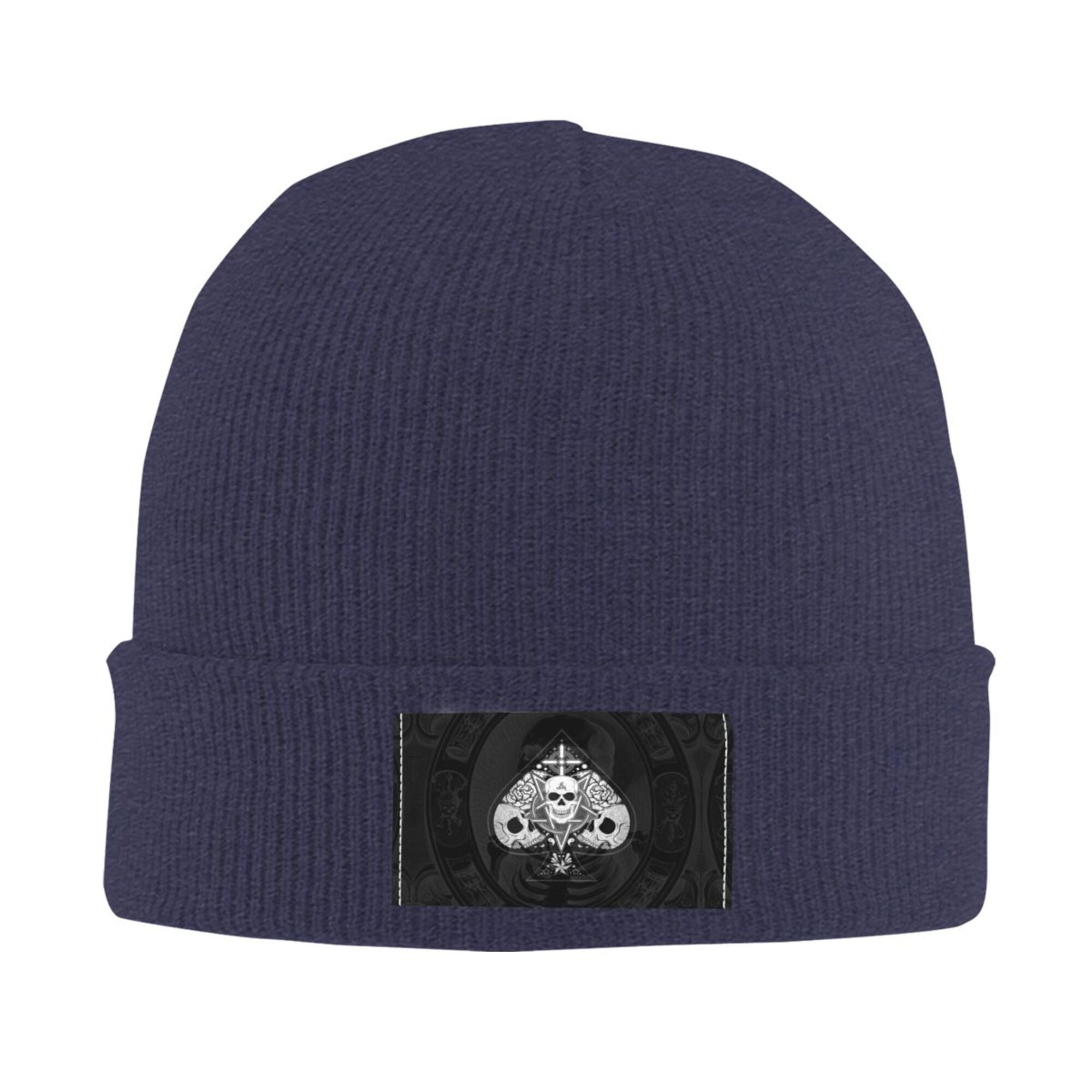 ZICANCN Skeleton Ace Symbol Print Knit Beanie Hat, Winter Cap Soft
