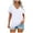 White, variant on Women's Summer Solid Color Splicing V Neck Short Sleeve Elegant Loose Pullover T Shirt