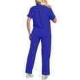 thumbnail image 4 of Scrubs for Women and Men Set – Medical Uniform, Binding Top and Drawstring Pants Scrub Sets Royal Blue 2XL, 4 of 5