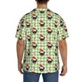 thumbnail image 3 of Rateoe Christmas Hat French Bulldog Pattern Men's Short Sleeve Classic Shirt, Casual Short-Sleeved Shirt, Lightweight Summer Shirt, Cuban Collar Shirt,Button-Front Shirt-4X-Large, 3 of 5