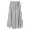 thumbnail image 5 of Kaerm Women Sheer Ballet Wrap Skirts Solid Color Flowy Skirts Lace-up Apron Dance Skirts Gray One Size, 5 of 6