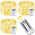 thumbnail image 1 of Cadena de luces BOSSERN, paquete de 3, 60 LED, funciona con pilas, color blanco cálido, 1 of 9