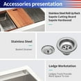 thumbnail image 4 of Farmhouse Apron Double Bowl Stainless Steel Kitchen Sink with Workstation, 4 of 4