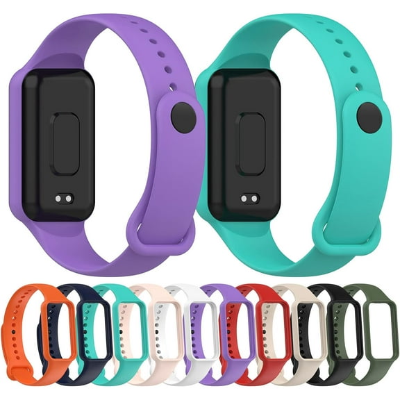 (10 Pack) KOMI Compatible with Amazfit Band 7 Replacement Bands,Soft Silicone Wristbands, Color Sport Adjustable Wrist Strap for Women Men 10 Pcs