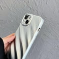 thumbnail image 2 of Water Ripple Curly Wave for iPhone 13 Case for iPhone 14 Case,Soft Slim Water Ripple Pattern Electroplated Finish iPhone 13 / iPhone 14 Phone Case, Silver, 2 of 12
