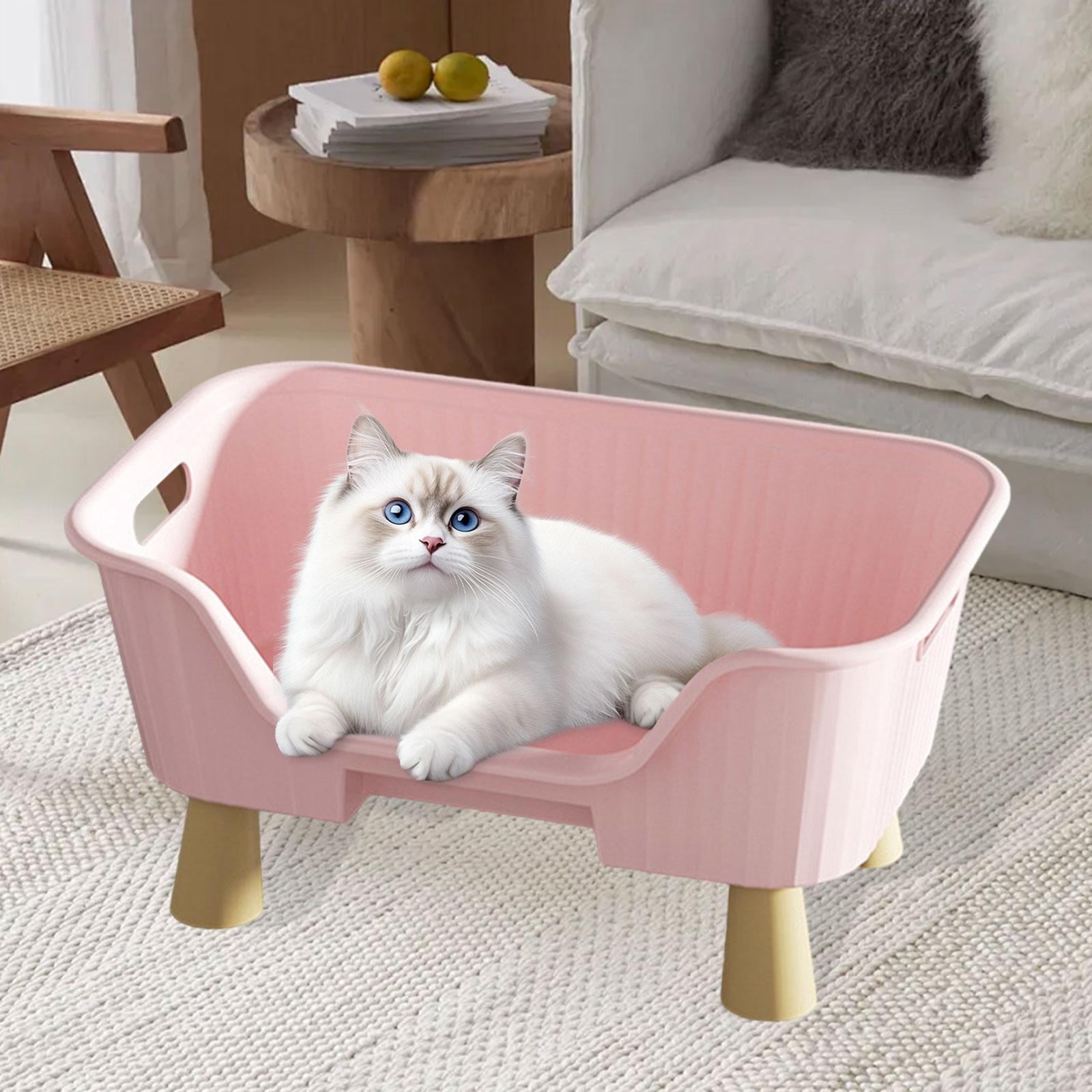 CarpNettore Cat Hammock Bed Elevated Cat Nest Furniture Raised Cat Cot for Kitten Kitty Cats M pink