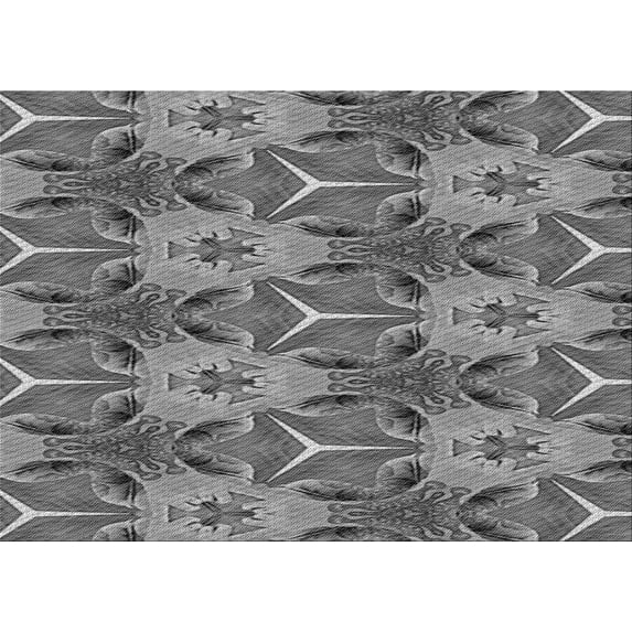 Ahgly Company Machine Washable Indoor Rectangle Transitional Dark Gray Area Rugs, 2' x 5'