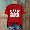thumbnail image 4 of Tnhcen Women's Easter Bunny Print Graphic Tee Casual Short Sleeve Round Neck Plus Size S-3XL Cotton Spandex Polyester Stretchy Comfortable Spring Holiday Wear, 4 of 6