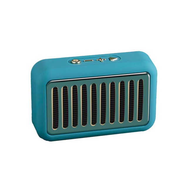 Retro Bluetooth-compatible Speaker Support TF-Card U Disk Portable Subwoofer Wireless Speaker for Home-Light Blue