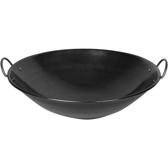 TrueCraftware- 19-inch Steel Curved Rim Wok- Stir Fry Pan for Chinese Japanese and Cantonese Cuisine Stir Fry Pans Traditional Woks Grilling Frying Steaming Made in Taiwan