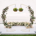 thumbnail image 6 of 2pcs Gold Curved 8.2 ft Metal Wedding Arch Backdrop Stand,Balloon Arch Stand for Wedding,Bridal Shower, Birthday Party, 6 of 9
