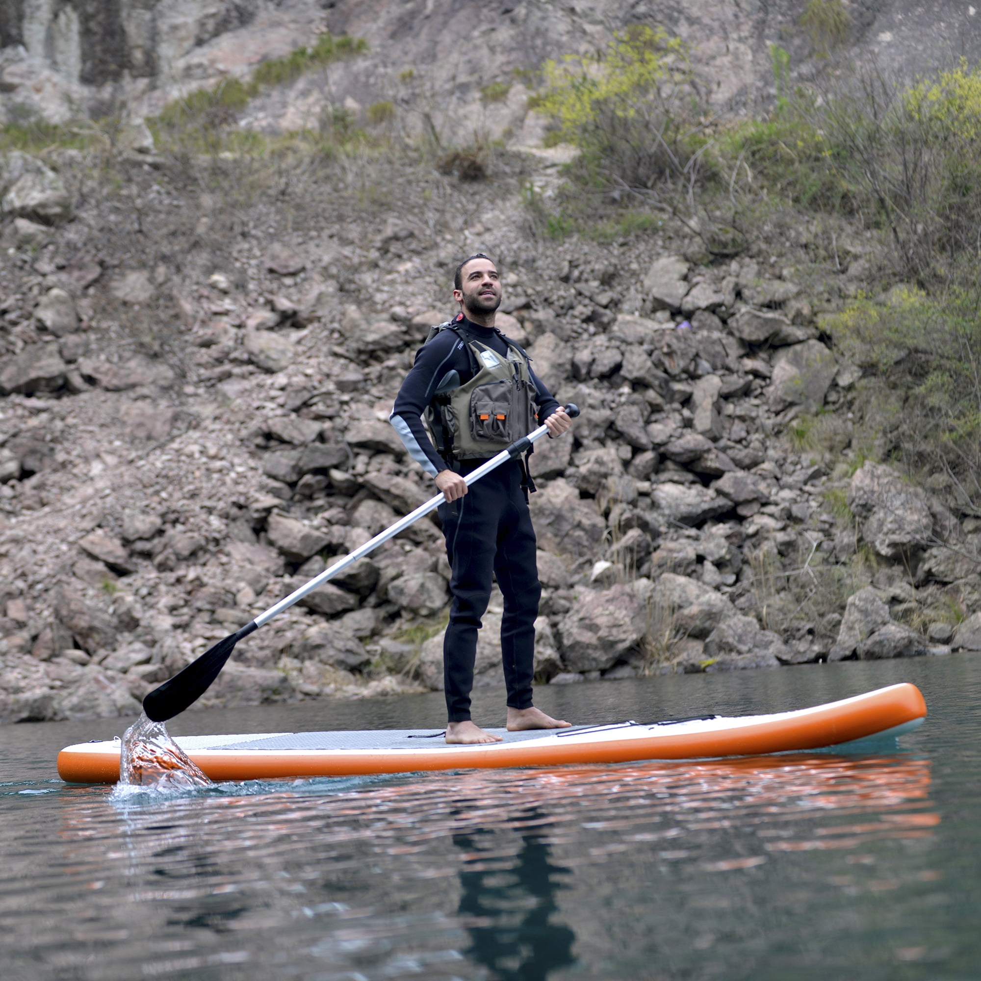 Blue Wave Sports Stingray 11-ft Inflatable Stand Up Paddleboard w Paddle & Hand Pump by Blue Wave