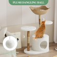 thumbnail image 4 of Stylish Feline Tower,Modern Natural Wood Cat Tree with Large Rattan Basket,Scratching Posts,Realistic Branch Design,Rest and Play,There are branches, 4 of 8