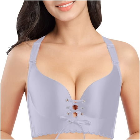 ABATAB Women s Plus Size Everyday Bra Sexy Low Cut Bras Lift Push up Wireless Soft Comfy Bralettes