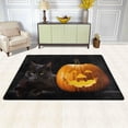 thumbnail image 2 of Dreamtimes Halloween Pumpkin Area Rug 72x48in Cool Black Cat Non-Slip Floor Carpet Comfort Floor Mats Decor for Indoor Living Dining Room and Bedroom Area, 2 of 7