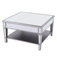 thumbnail image 6 of 29" Silver Mirrored Glass Square Coffee Table, 6 of 8