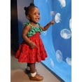 thumbnail image 4 of BemeyourBBs Toddler Baby Girl Summer Smocked Dress Sleeveless Tie-up Heart Watermelon Shell Ruffle A-line Dress Beach Sundress, 4 of 9