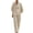 Beige, variant on Breezora Women's Summer Casual Knit 2 Piece Outfit Batwing Sleeve Stand Collar Blouse Wide Leg Pants Loose Fit Set