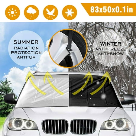 TSV Car Windshield Sunshade Blocks UV Rays Sun Snow Protection - Auto Window Screen Visor Heat Blocker - Cool Free Sun Shade Universal Fit for Car,