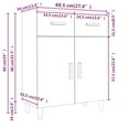 thumbnail image 4 of vidaXL Sideboard Brown Oak 69.5x34x90 cm Engineered Wood, 4 of 5