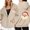 Khaki, variant on NinXxx Ladies' Christmas Zipper Long Sleeve Pocket Drawstring Hooded Sweatshirt Grey XXL