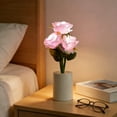 thumbnail image 4 of LED Rose Night Light with Vase - Artificial Silk Flower Lamp for Home Decor, Wedding Centerpieces, and Relaxing Gifts for Women on Birthday, Valentine's, and Anniversary, 4 of 7