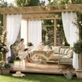 thumbnail image 2 of NICETOWN 2 Panels Sheer outdoor Curtain for Patio Waterproof, W52 x L108 Non-See-Through Privacy Soft Thick Durable Fabric Grommet Drapes, Bright White, 2 of 8
