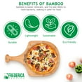 thumbnail image 4 of Frederica Trading Bamboo Pizza Peel Paddle 2 Piece Set | Wooden Pizza Paddle for Baking Pizza, Bread, Fruits & Vegetables | Pizza Cutting Board with Handle, Wooden Pizza Peel 2 Pc LG & XL, 4 of 6