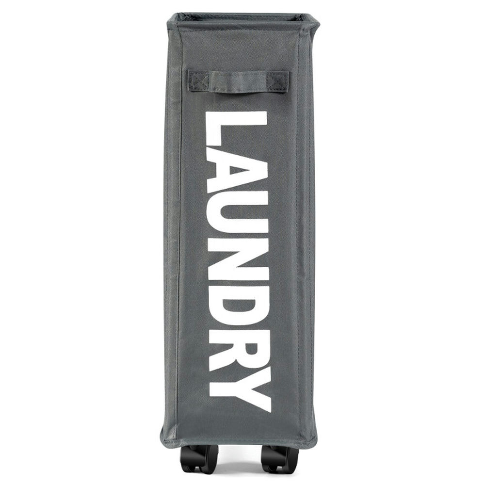 Finihen Laundry Hamper, Laundry Basket, 10 Gallon Slim Rolling Laundry Basket with Handle for Bathroom Dorm, Gray Finihen Laundry Hamper, Laundry Basket, 10 Gallon Slim Rolling Laundry Basket with Handle for Bathroom Dorm, Gray