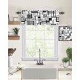 Curtain Valances for Windows, Abstract Geometric Window Valances, Grey
