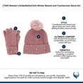 thumbnail image 4 of CTM  Embellished Knit Winter Beanie and Touchscreen Glove Set (Women), 4 of 4