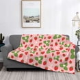 thumbnail image 2 of Yiaed Strawberries Print Blanket Throw Blanket Soft Cozy Flannel Blanket for Home Bed Sofa Couch Chair-40"x30", 2 of 6