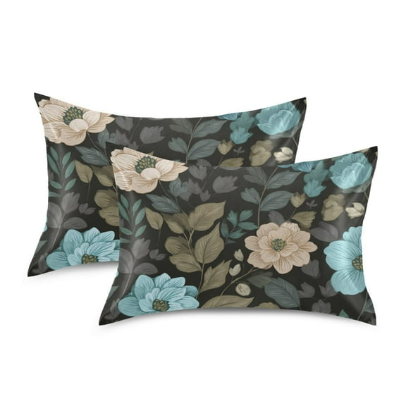 Silky Satin Standard Pillowcases For Hair And Skin Flowers