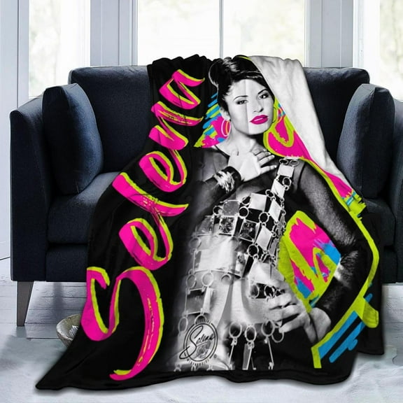 Selena Quintanilla Throw Flannel Blankets Soft Blanket for Sofa Bed Office Camp Couch Beach Car Decoration Air Conditioning Blanket for All Seasons 60"x50"
