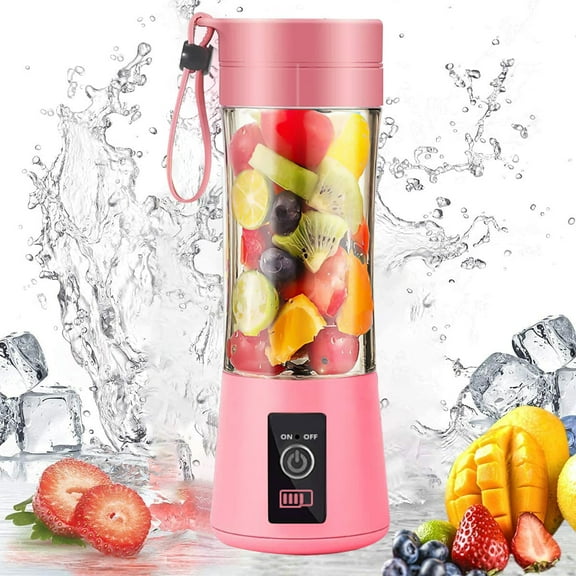 Portable Blender Travel Juicer Smoothie Juicer Cup - four Blades in 3D, Fruit Mixing Machine with 2000mAh USB Rechargeable Batteries