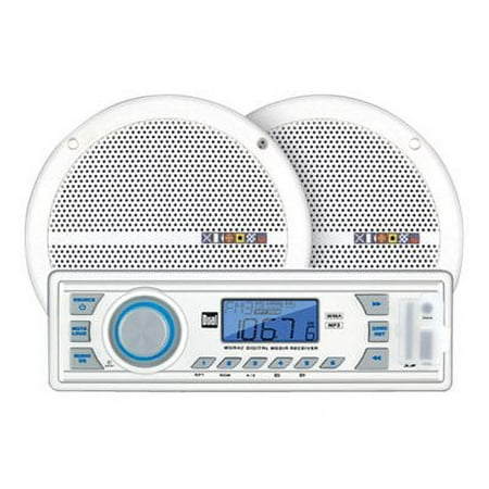 Dual MXCP42 - Marine - digital receiver - in-dash - Single-DIN - 15 Watts x 4 - with two 6.5" speakers