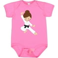 thumbnail image 3 of Inktastic Karate Girl, Cute Girl, Black Belt, Brown Hair Girls Baby Bodysuit, 3 of 5