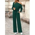 thumbnail image 4 of PRETTYGARDEN Long Sleeve Jumpsuit For Women Dressy Off Shoulder One Piece Loose Wide Leg Jumpsuits Casual Flowy Romper, 4 of 8