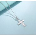 thumbnail image 5 of FANCIME White Gold Plated 925 Solid Sterling Silver CZ Cubic Zirconia Twisted Cross Infinity Loop Crucifix Princess Pendant Necklace Faithful Valentines Day Gifts For Women, 18" Extender, 5 of 7