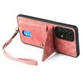 thumbnail image 4 of Nalacover for Samsung A32 5G, Slim Case Wallet with Credit Card Holder, Back Flip Premium Leather Magnetic Clasp Kickstand Wirst Hand Strap Shockproof Cover for Samsung Galaxy A32 5G, Pink, 4 of 7
