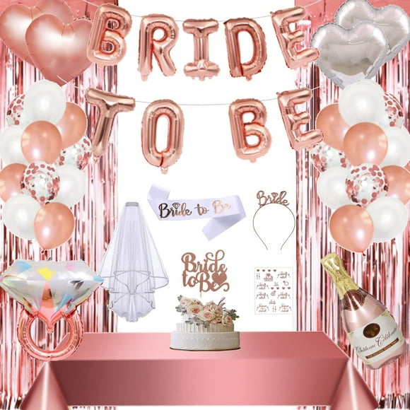 Bachelorette Party Decorations Kit Bridal Shower Decorations Banners Curtains Bachelorette Party Supplies Bride to Be Decorations Bridal Shower Decor Bachelorette Sash and Veil Bride Balloons