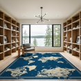 thumbnail image 2 of ODIKA Map Ocean Motifs Playroom Classroom Large Educational Refined for Dining Room, Basement, Office, Non-Slip Chair-Friendly, 2 of 7
