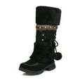 thumbnail image 4 of YLYL Winter Snow Boots for Women Fur Lined Furry Warm Lace up Anti-Slip Mid Calf Knight Boots, 4 of 8