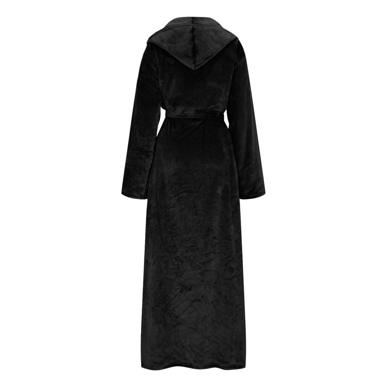 ladies black hooded dressing gown All Black Dressing Gown The Oodie