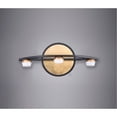 thumbnail image 3 of ET2 E23161-75BKGLD 12 in. Button LED Three-Light Bath Vanity Wall Light, Black & Gold, 3 of 5