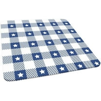 Checkered Square Fitted Polyester Tablecloth, Blue White Lattice Elastic Edge Decorative Table Cover, Waterproof Stain Resistant Table Cover for Family Festival Party Use, Fits 36"x36" Table