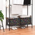 thumbnail image 3 of Yayeee Foldable Storage Basket for Shelves with Handles Set of 2 Waterproof Cloth Bins, Black Neon Lightning, 3 of 7