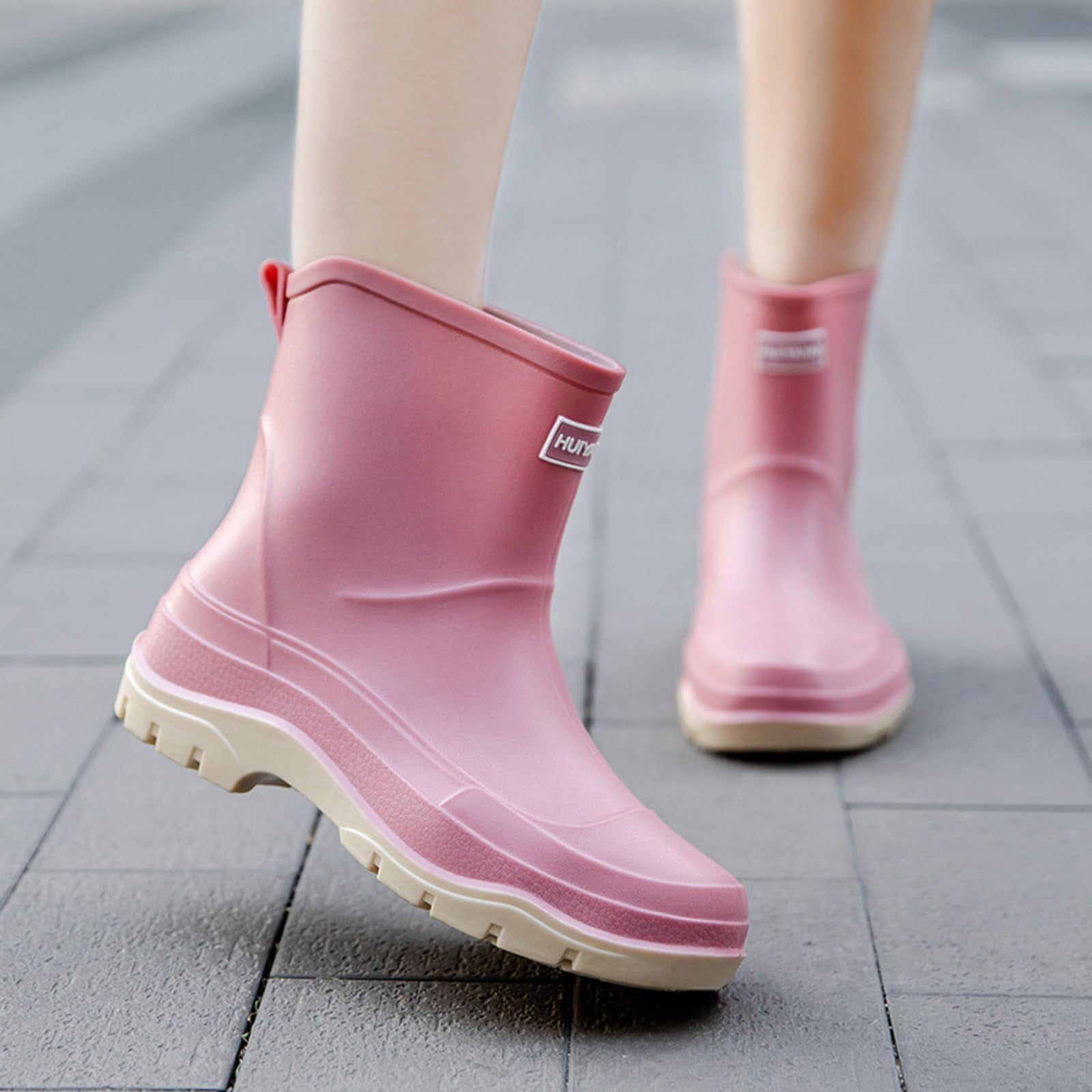 AUXDIQ Rain Boots Women Short Ankle Waterproof Rain Shoes Outdoor Garden Shoes
